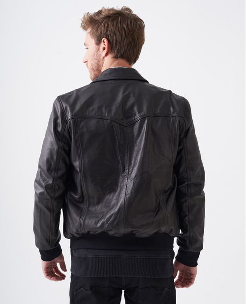 Chaqueta de Hombre en Cuero, Tipo Aviador - Piel de Becerro