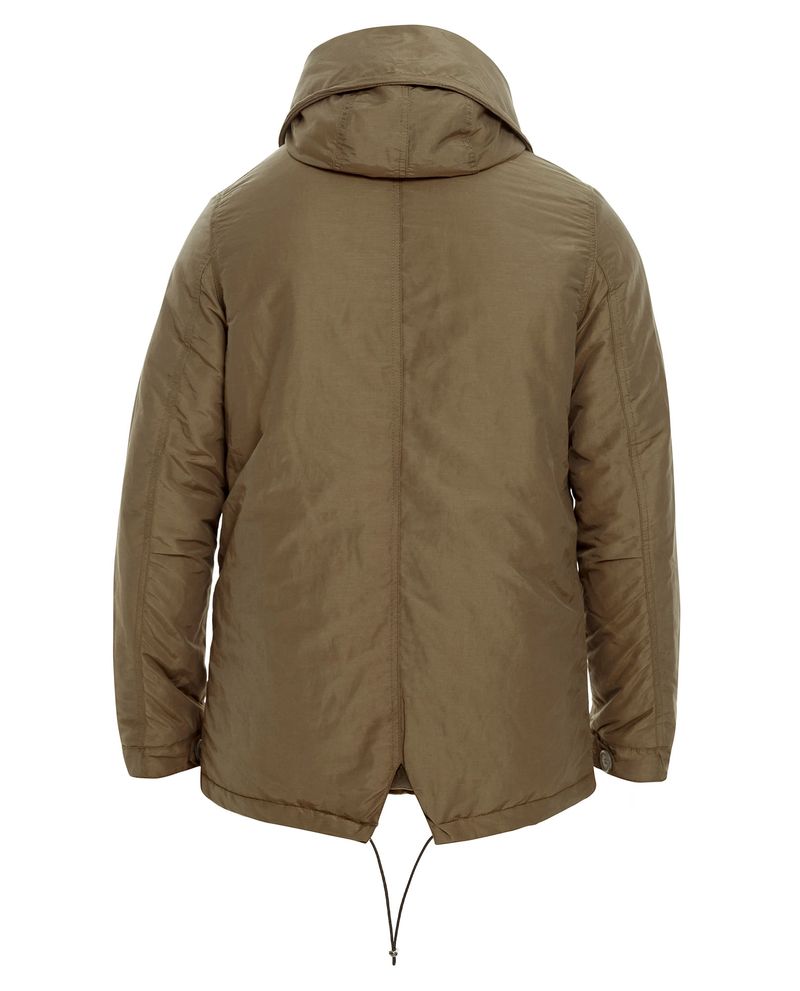 Chaqueta de Hombre Tipo Parka Militar Tejido Impermeable