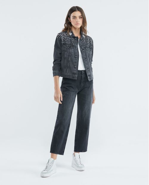 Jean de Mujer Straight Fit, Boot Cut - Gris Oscuro