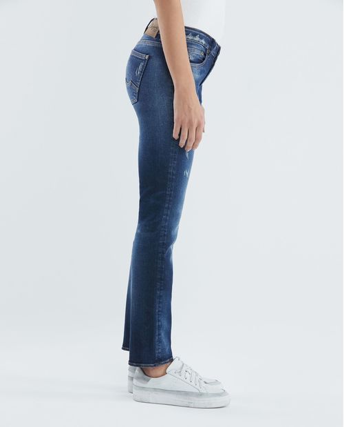 Jean de Mujer Low Rise, Rusty, Boot Cut - Azul Oscuro + rotos