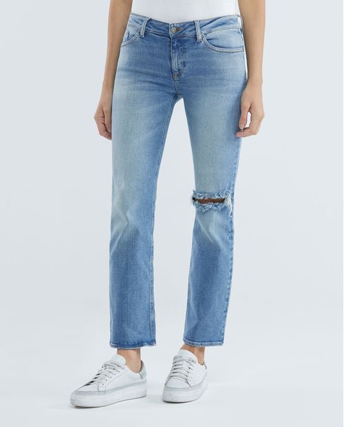 Jean de Mujer Low Rise, Rusty, Bota Skinny - Azul Medio