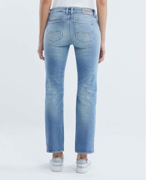 Jean de Mujer Low Rise, Rusty, Bota Skinny - Azul Medio