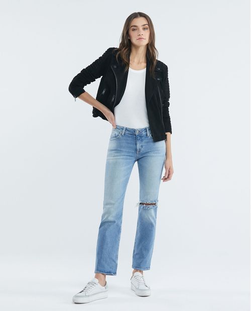 Jean de Mujer Low Rise, Rusty, Bota Skinny - Azul Medio