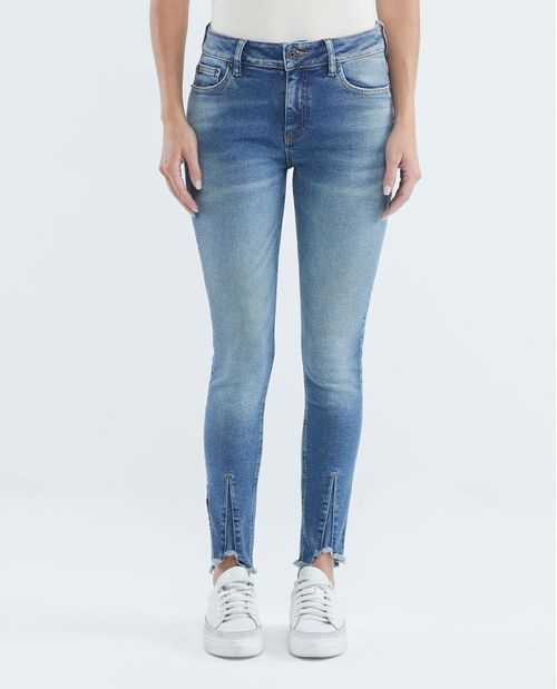 Jean de Mujer High Rise, Cosmo, Bota Skinny - Azul Medio