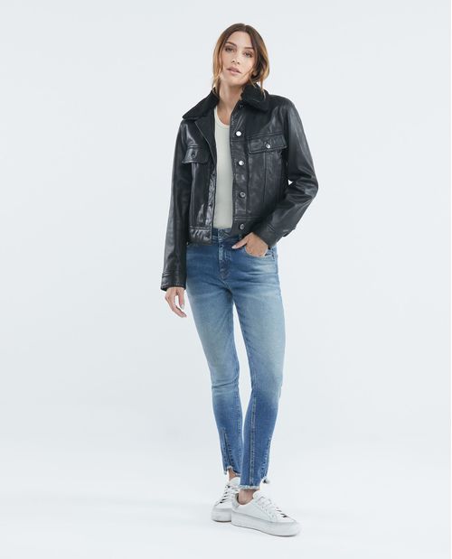 Jean de Mujer High Rise, Cosmo, Bota Skinny - Azul Medio