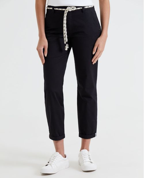 Pantalón para mujer chino con cinturón