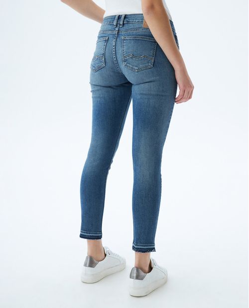Jean de Mujer Low Rise, Rusty, Bota Skinny - Azul Medio