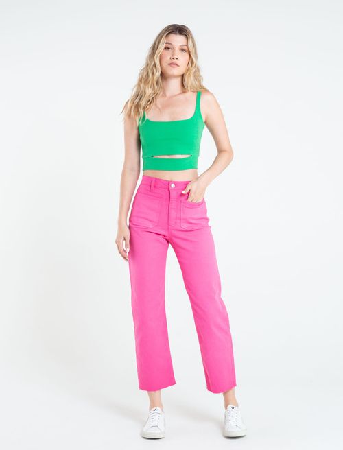 Pantalón con bolsillos de parche