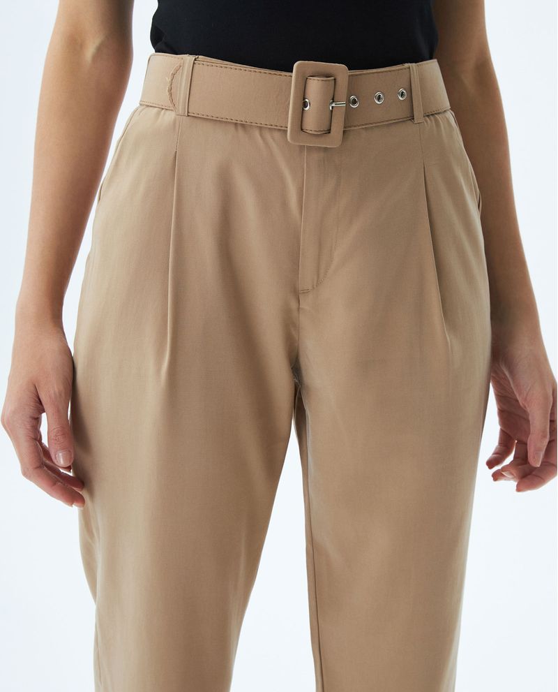 Pantalón de Mujer, Regular Fit Tiro Alto Bota Recta - Correa en Tela