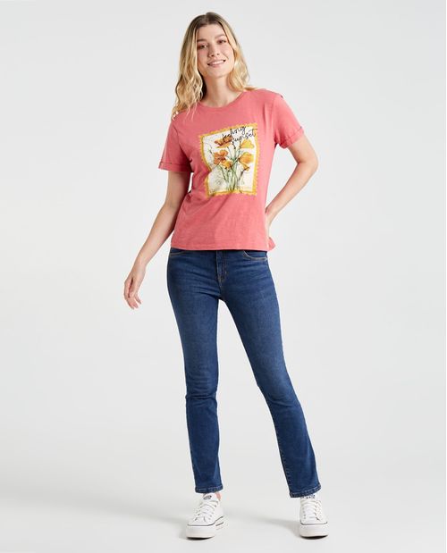 Camiseta con estampado frontal para mujer
