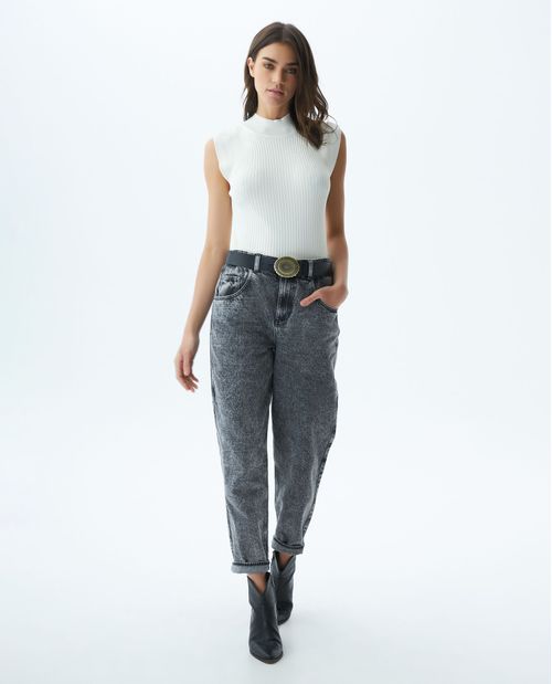 Jean de Mujer Ballon Leg, Boot Cut - Gris Medio