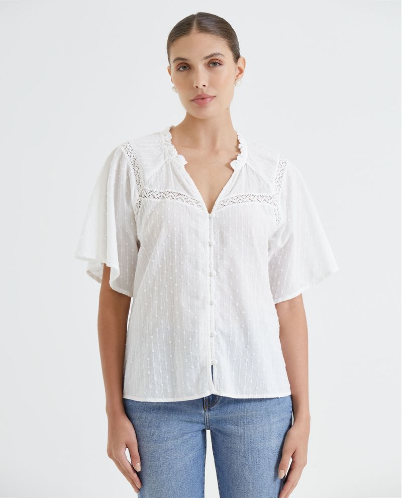 Camisa con encaje online para mujer