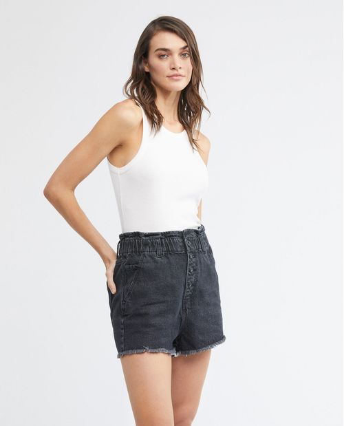 Short de Mujer en Denim, High Rise negro