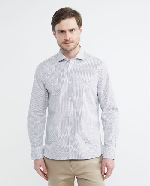 Camisa Premium de Hombre, Slim Fit Manga Larga - Mil Rayas Coolmax + Wrinkle Free