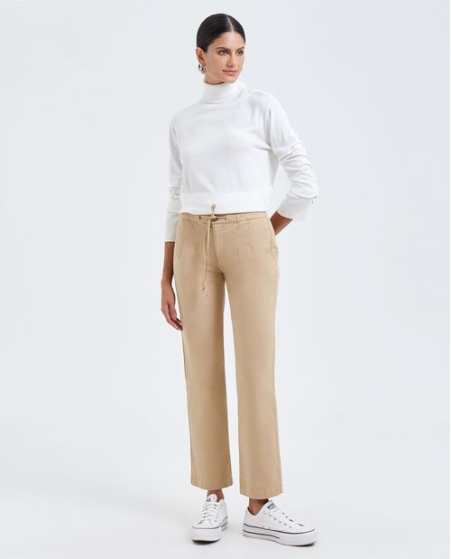 Pantalón con elástico en cintura para mujer