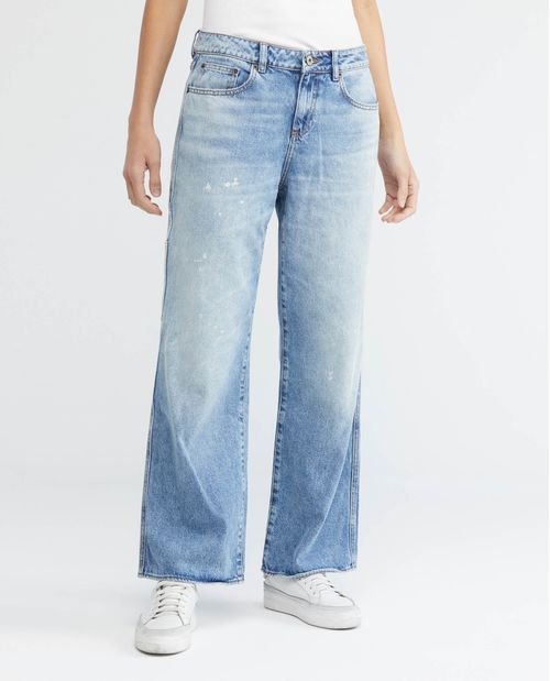 Jean de Mujer High Rise, Cosmo, Bota Relaxed - Tipo Carpintero Azul Claro