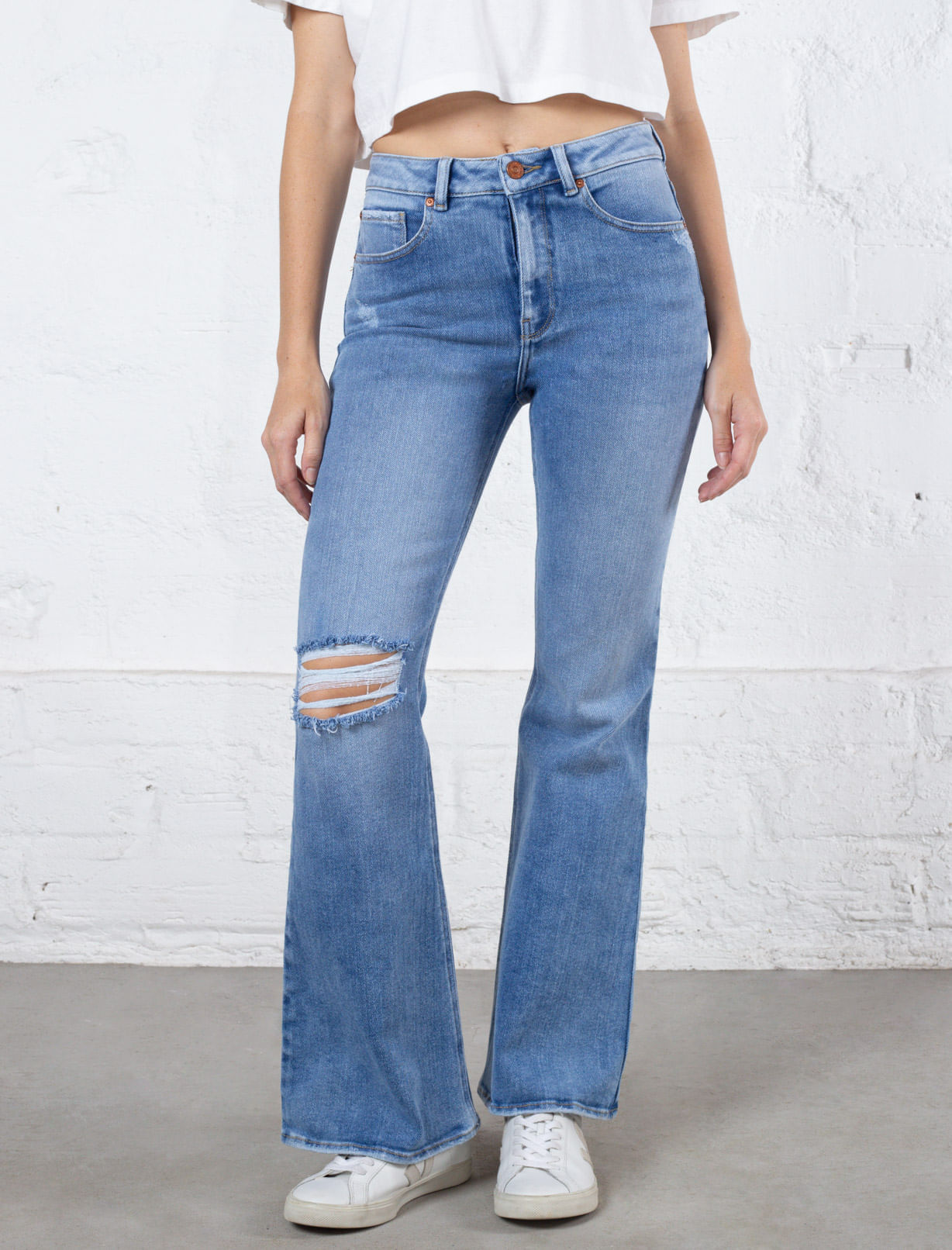 Jeans discount flare rotos