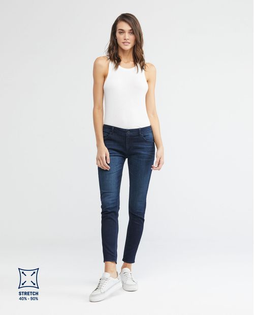 Jean de Mujer Low Rise, Rusty, Bota Skinny - Azul Ultra Oscuro