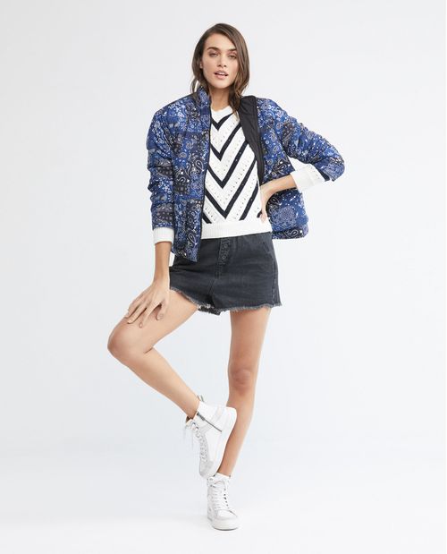 Chaqueta de Mujer, Acolchada - Doble Faz Azul
