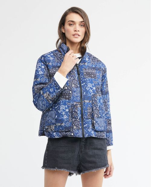 Chaqueta de Mujer, Acolchada - Doble Faz Azul