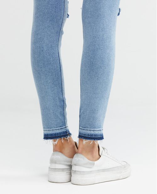 Jean de Mujer Low Rise, Rusty, Bota Skinny - Azul Medio