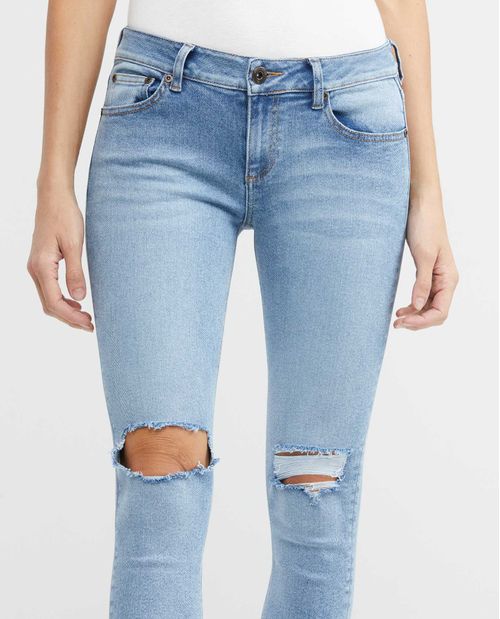 Jean de Mujer Low Rise, Rusty, Bota Skinny - Azul Medio