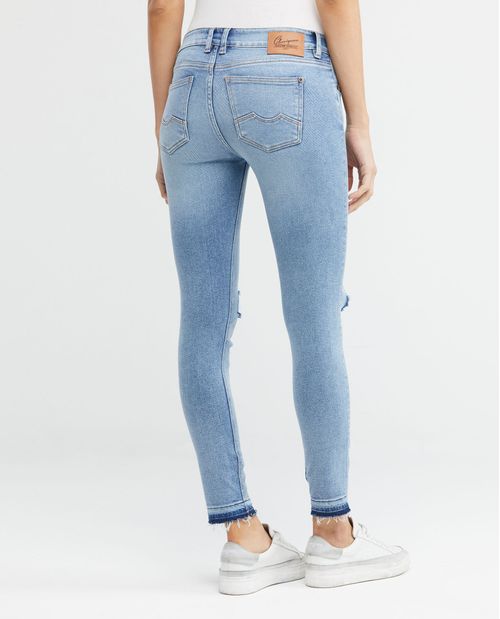 Jean de Mujer Low Rise, Rusty, Bota Skinny - Azul Medio