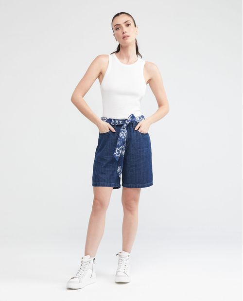 Short de Mujer en Denim, High Rise - Azul Medio