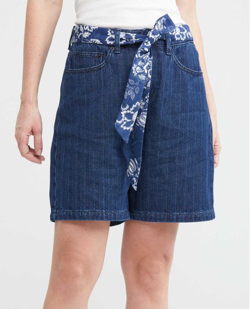 Short de Mujer en Denim, High Rise - Azul Medio