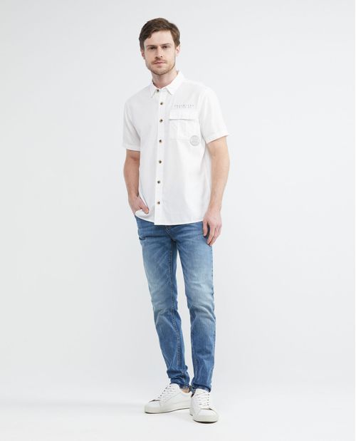 Camisa de Hombre, Classic Fit Manga Corta - Cargo