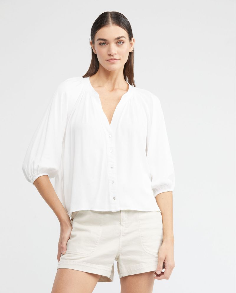 Blusa tejida cuello en V con detalle, Blusas de Mujer