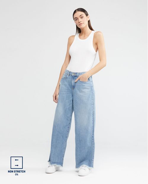 Jean de Mujer Wide Leg, Bota Relaxed - Azul Claro