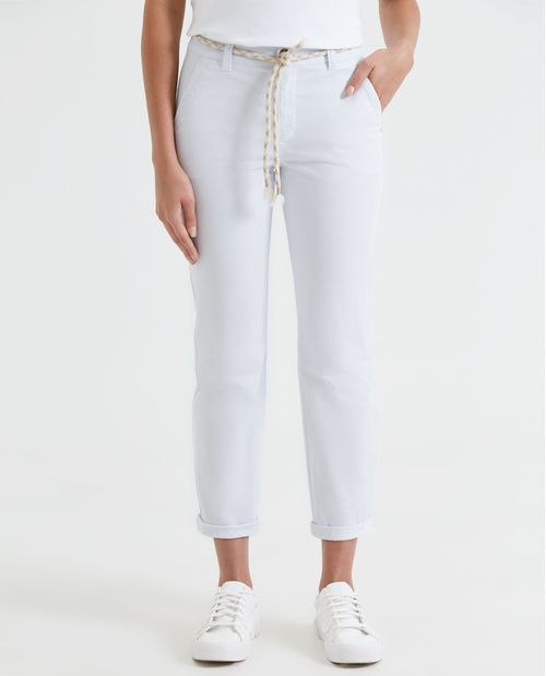 Pantalón para mujer chino con cinturón
