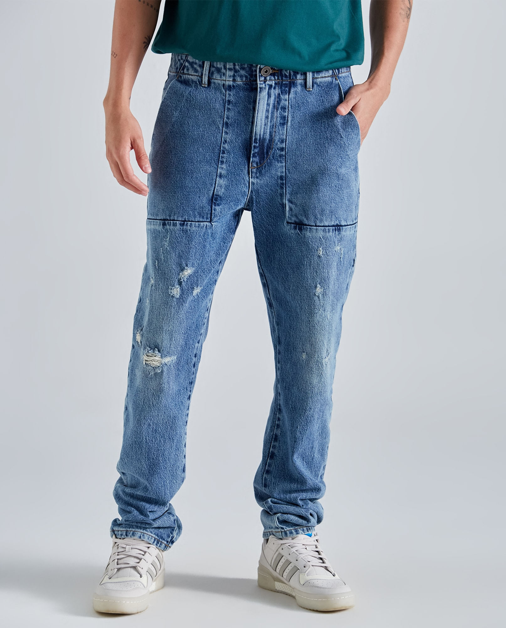 Jean Vintage fit tono medio para hombre