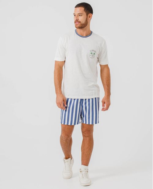 Bermuda con estampado de rayas para hombre