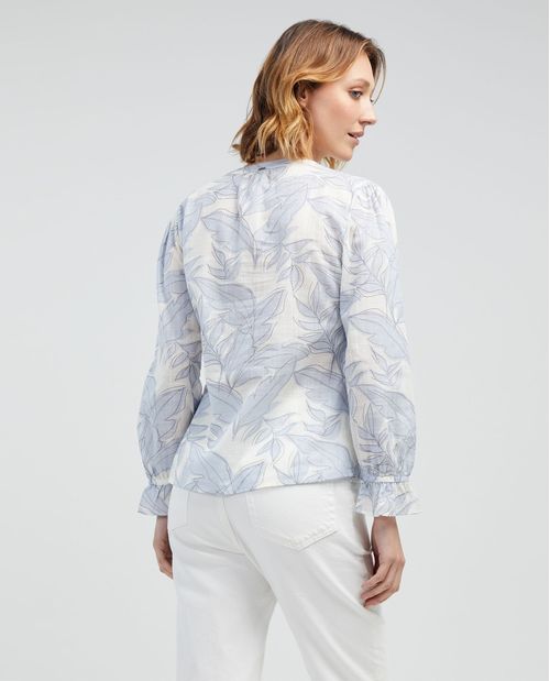 Camisa manga laga estamapada para mujer