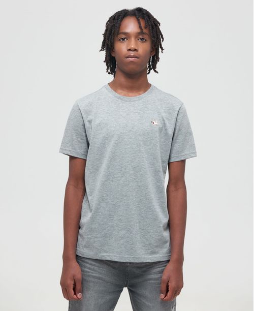 Camiseta de Niño, Straight Fit Cuello Redondo - Básico Fondo Entero Jaspe