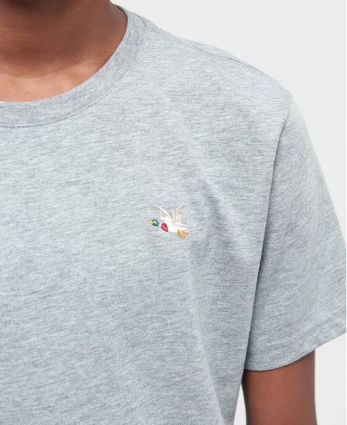 Camiseta de Niño, Straight Fit Cuello Redondo - Básico Fondo Entero Jaspe