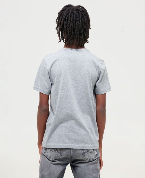 Camiseta de Niño, Straight Fit Cuello Redondo - Básico Fondo Entero Jaspe