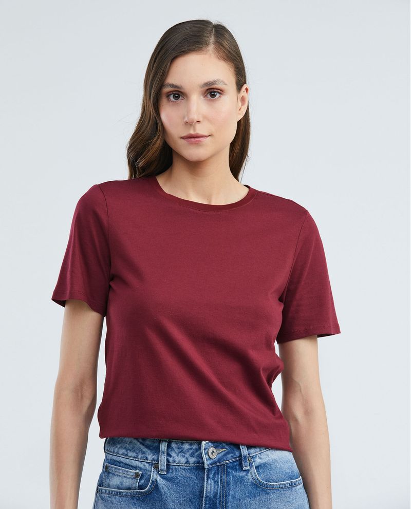 Camiseta Básica de Mujer, Manga Corta Cuello Redondo - 100% Algodón Pima