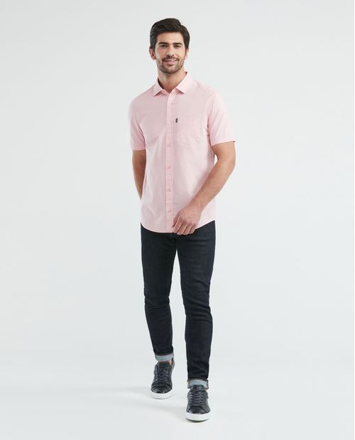 Camisa de Hombre, Slim Fit Manga Corta - Bolsillo de Espada