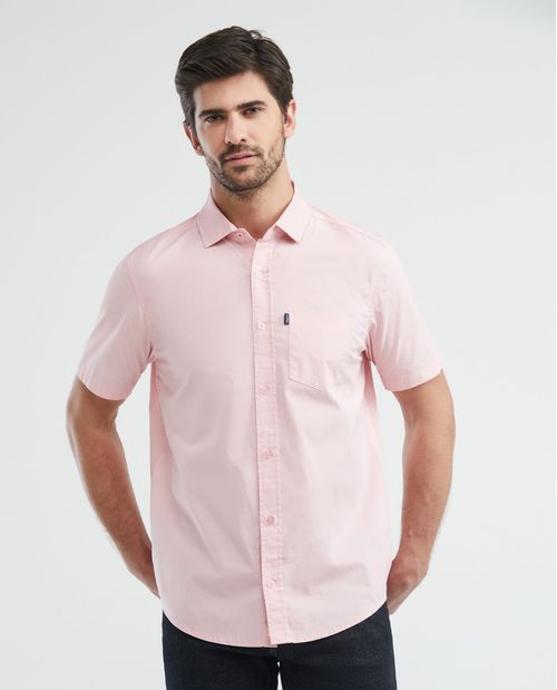 Camisa de Hombre, Slim Fit Manga Corta - Bolsillo de Espada
