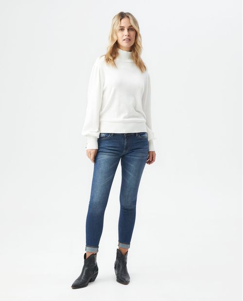 Jean de Mujer Low Rise, Rusty, Bota Skinny - Azul Medio