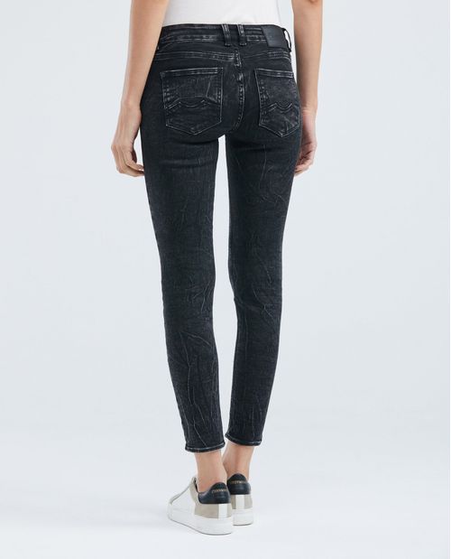 Jean de Mujer Low Rise, Rusty, Bota Skinny - Gris Oscuro