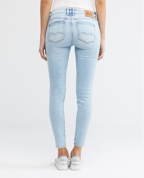 Jean de Mujer Low Rise, Rusty, Bota Skinny - Azul Claro Ice
