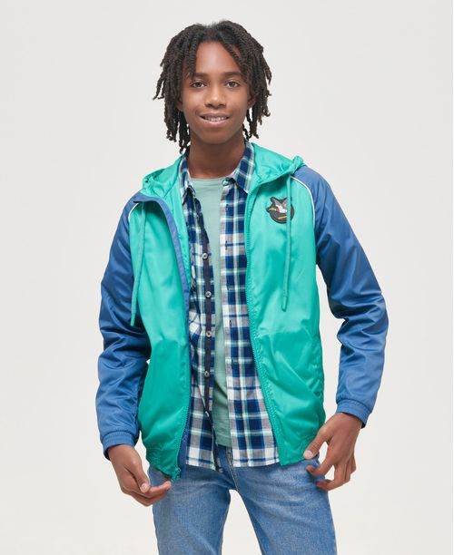 Chaqueta de Niño, Tipo Rompevientos con Capucha - Bloques de Color