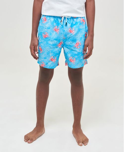 Pantaloneta de Baño Para Niño, Regular Fit - Estampado Marino