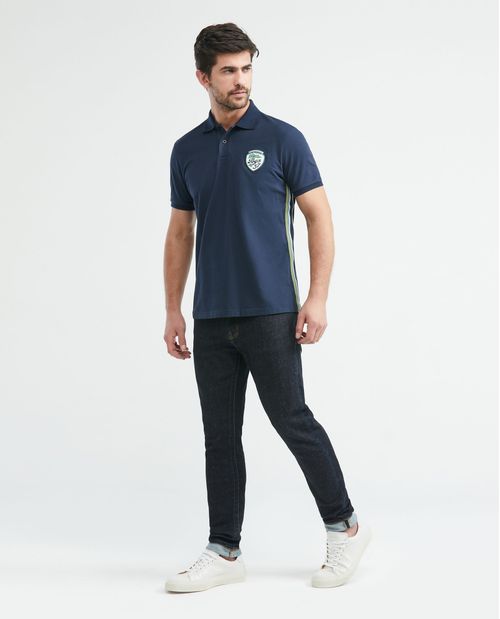 Camiseta de Hombre Tipo Polo, Classic Fit Manga Corta - Tejido en Costados