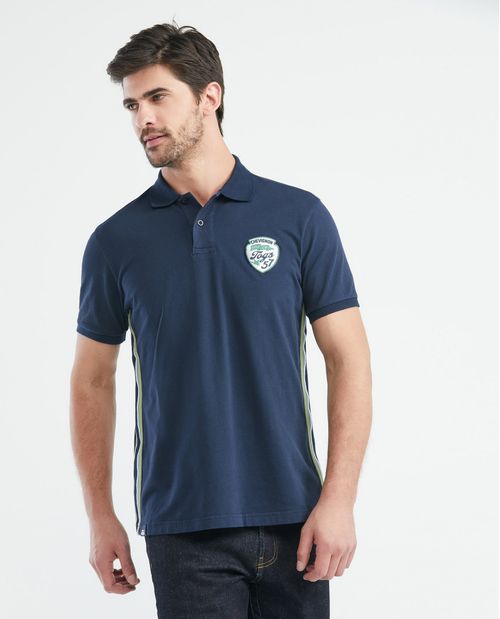 Camiseta de Hombre Tipo Polo, Classic Fit Manga Corta - Tejido en Costados