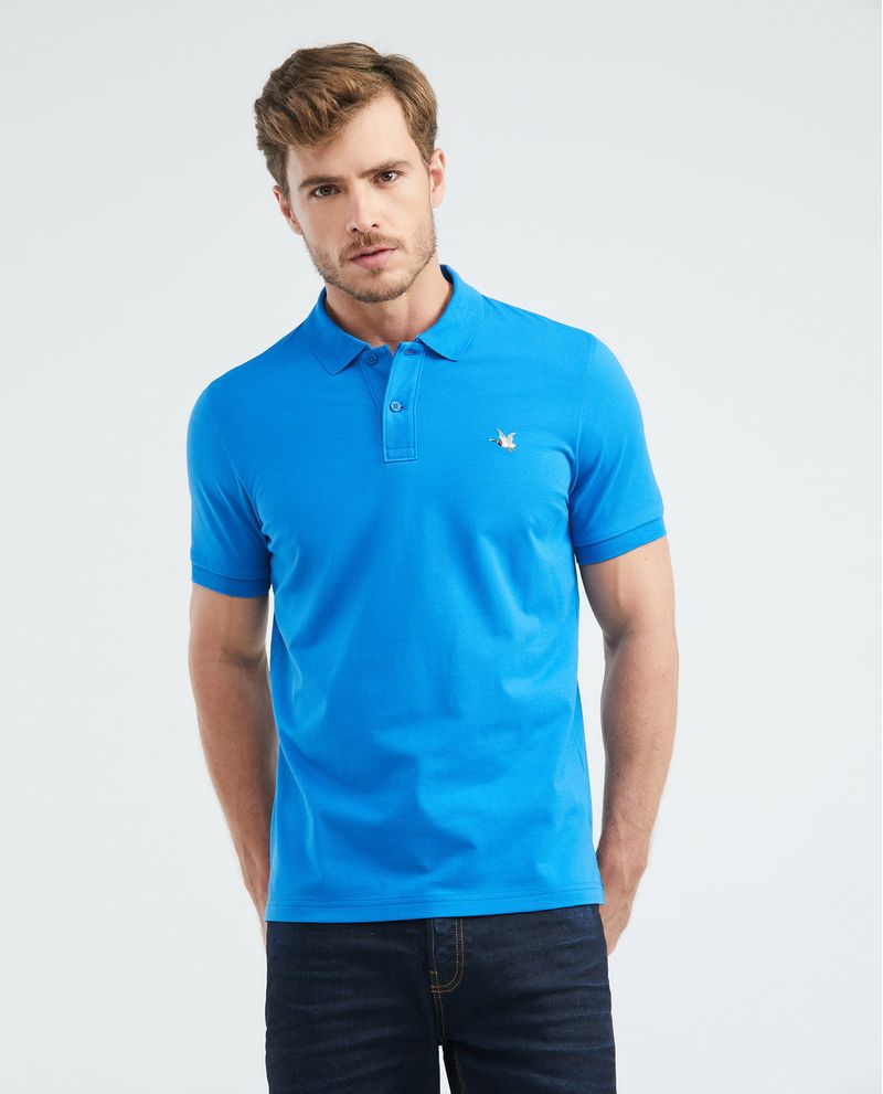 Camiseta de Hombre Tipo Polo Slim Fit Manga Corta Pique 100 Algodon